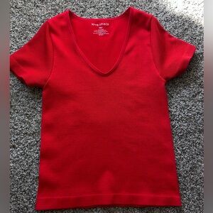 love streak soft crop top in red, size: small